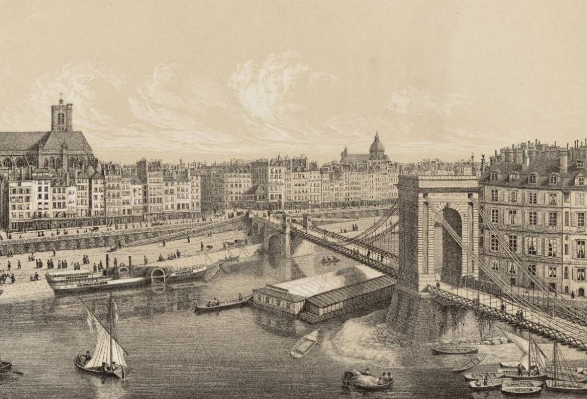 Vue du pont Louis-Philippe (Anonyme, 19e s)
