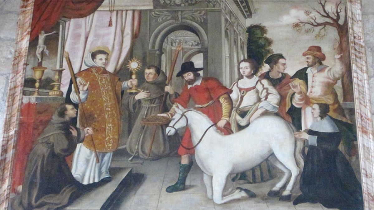 The painting about the miracle in the church