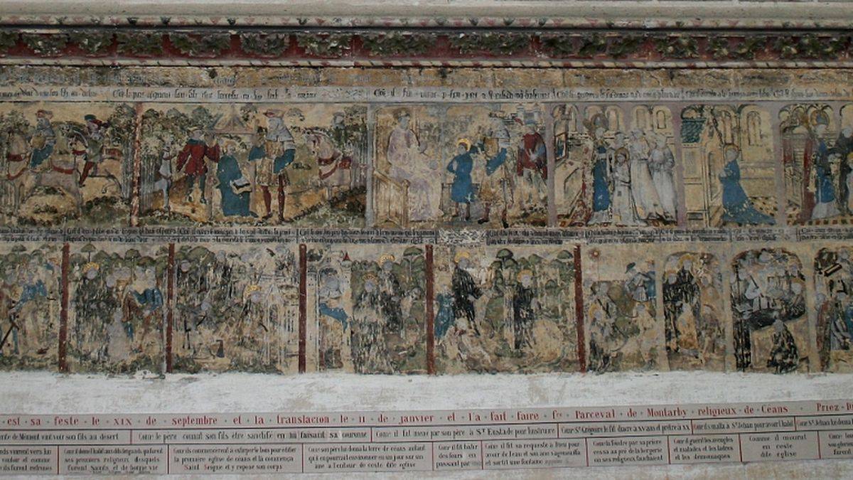 Frescos, life of saint Seine