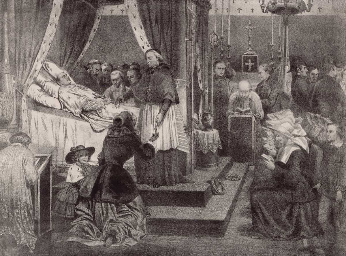 Mgr Sibour sur son lit de mort